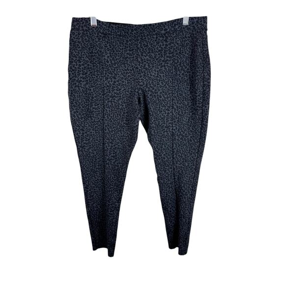Blank NYC Black Gray Leopard Cheetah Mid Rise Cropped Knit Dressy Leggings 31 - Picture 1 of 7